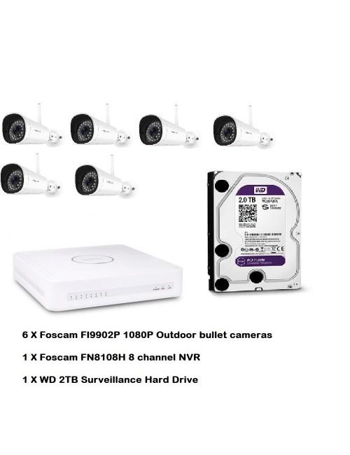 Foscam Wi-Fi 6 Camera plus NVR and 2TB HD Value Bundle